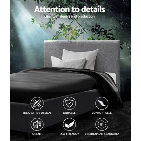 Artiss Bed Frame King Single Size Gas Lift Grey NINO Chez Guru