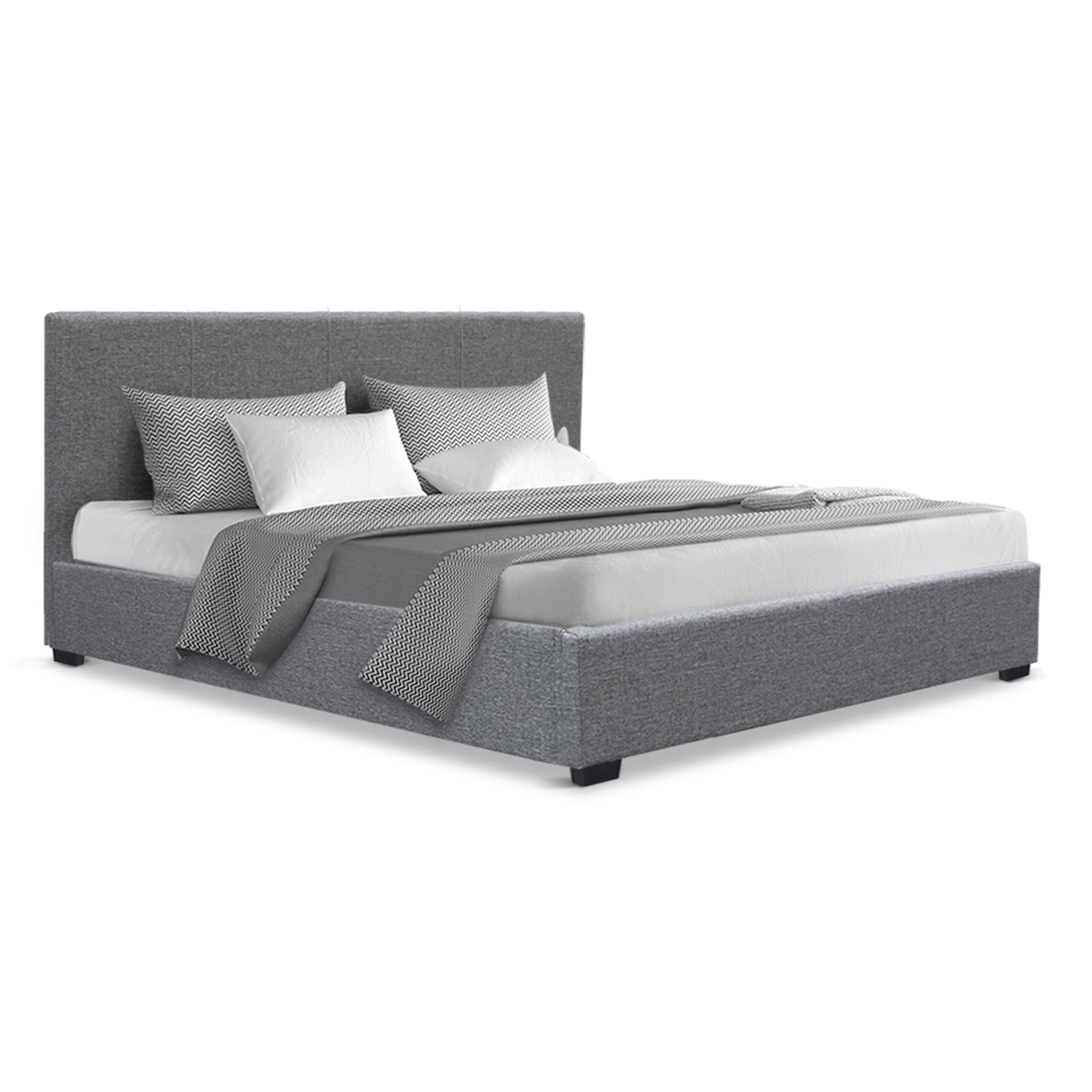 Artiss Bed Frame Queen Size Gas Lift Grey NINO Chez Guru