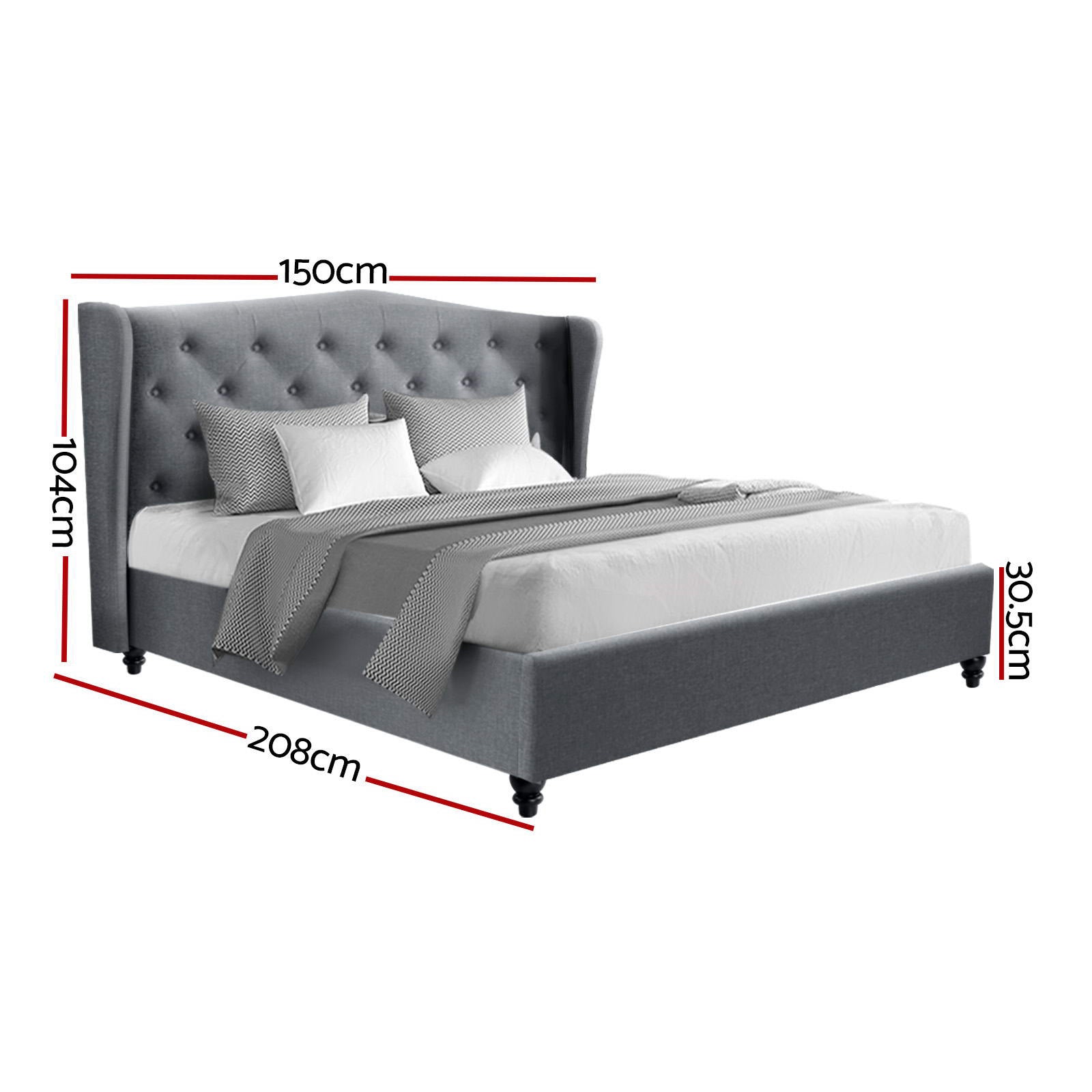 Artiss Bed Frame Double Size Grey PIER Chez Guru