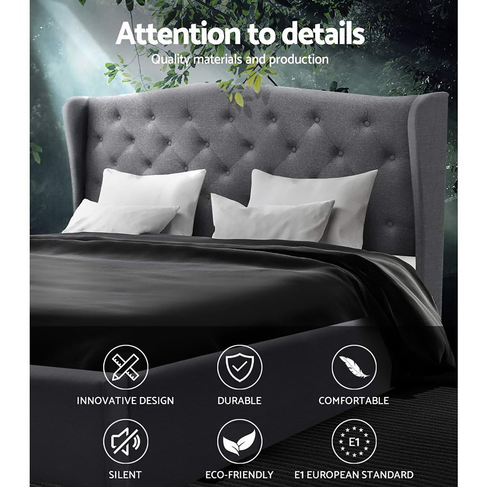 Artiss Bed Frame Double Size Grey PIER Chez Guru