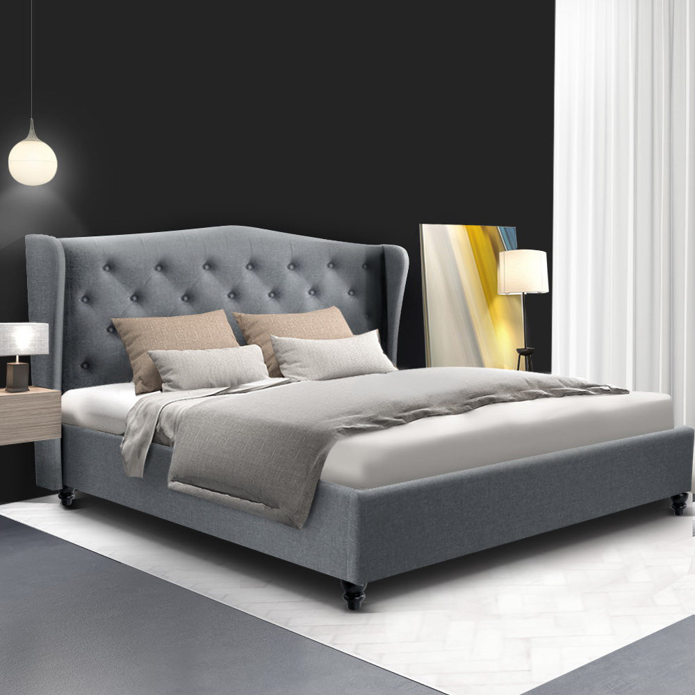 Artiss Bed Frame Double Size Grey PIER Chez Guru
