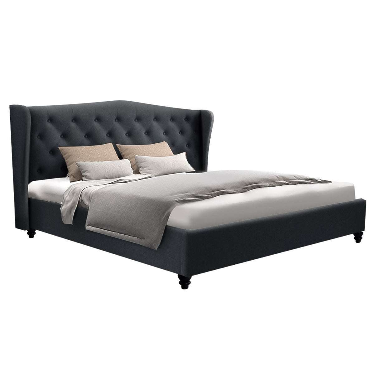 Artiss Bed Frame King Size Charcoal PIER Chez Guru