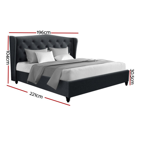 Artiss Bed Frame King Size Charcoal PIER Chez Guru