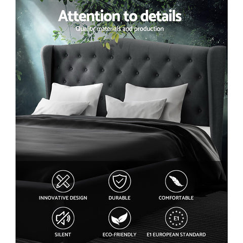Artiss Bed Frame King Size Charcoal PIER Chez Guru
