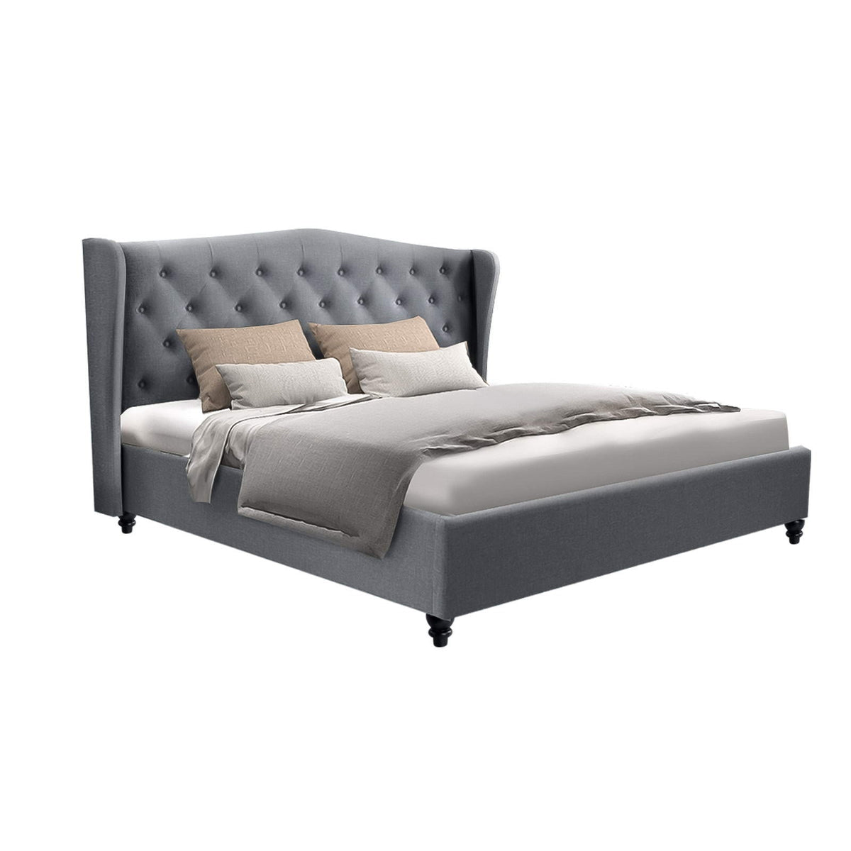 Artiss Bed Frame Queen Size Grey PIER Chez Guru