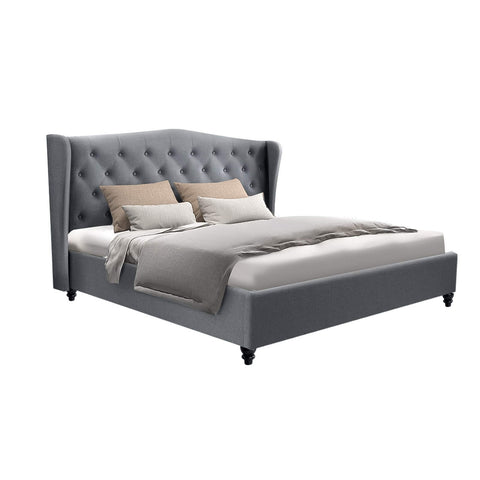 Artiss Bed Frame Queen Size Grey PIER Chez Guru