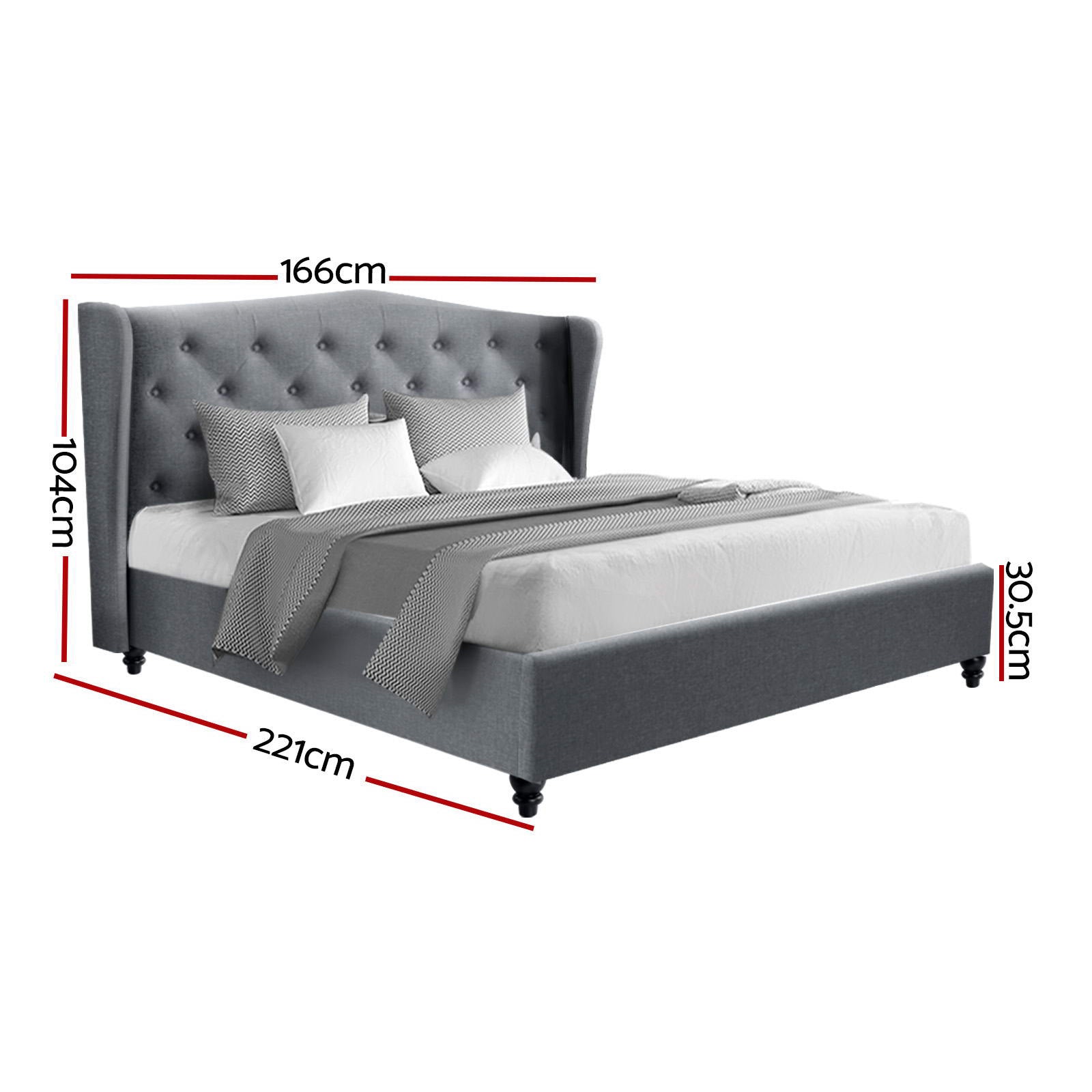 Artiss Bed Frame Queen Size Grey PIER Chez Guru