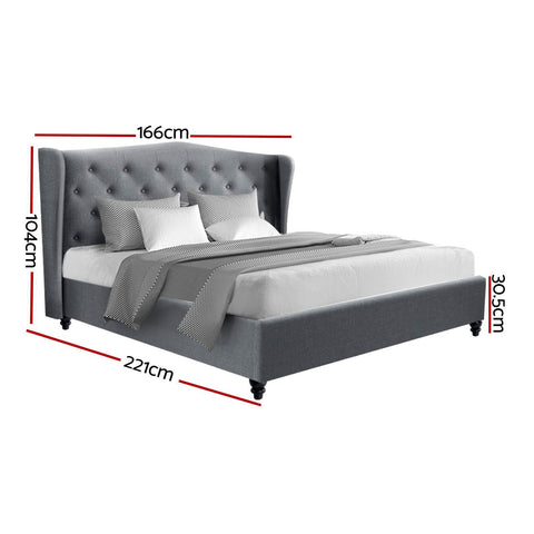 Artiss Bed Frame Queen Size Grey PIER Chez Guru