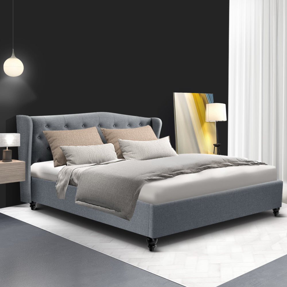 Artiss Bed Frame Queen Size Grey PIER Chez Guru