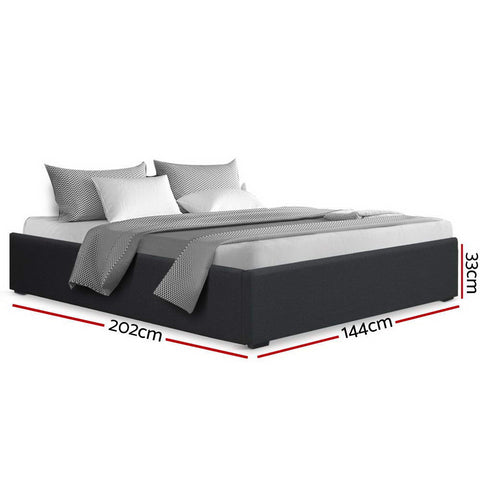Artiss Bed Frame Double Size Gas Lift Base Charcoal TOKI Chez Guru