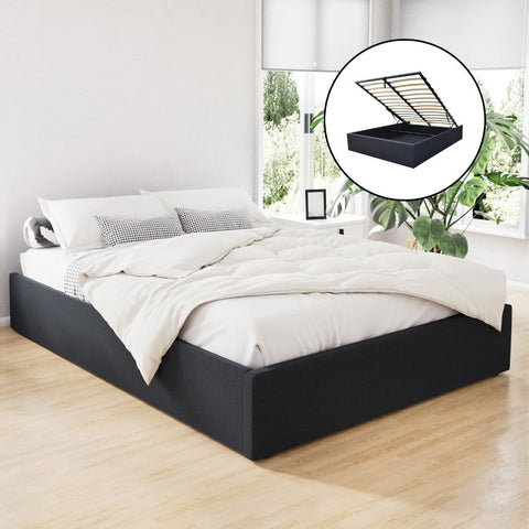 Artiss Bed Frame Double Size Gas Lift Base Charcoal TOKI Chez Guru