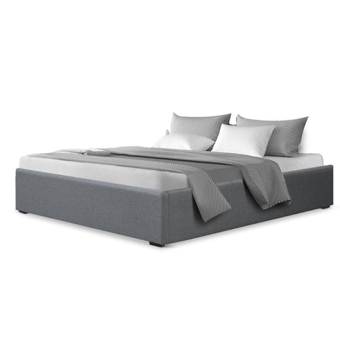 Artiss Bed Frame Double Size Gas Lift Base Grey TOKI Chez Guru