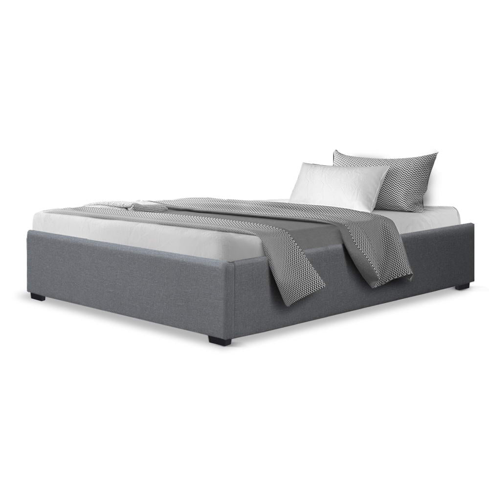 Artiss Bed Frame King Single Size Gas Lift Base Grey TOKI Chez Guru