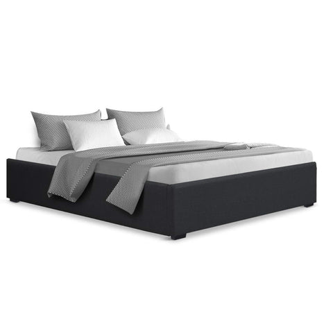 Artiss Bed Frame Queen Size Gas Lift Base Charcoal TOKI Chez Guru