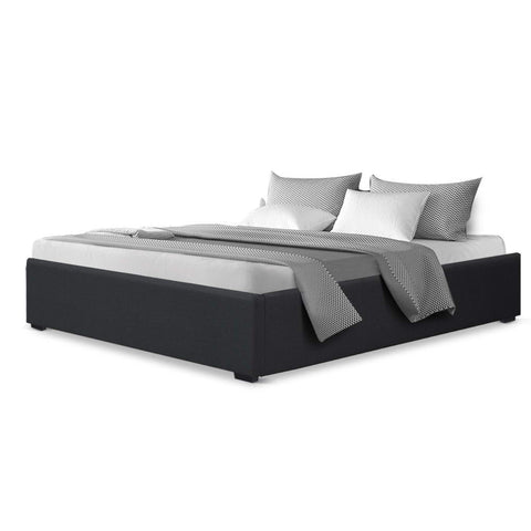 Artiss Bed Frame Queen Size Gas Lift Base Charcoal TOKI Chez Guru