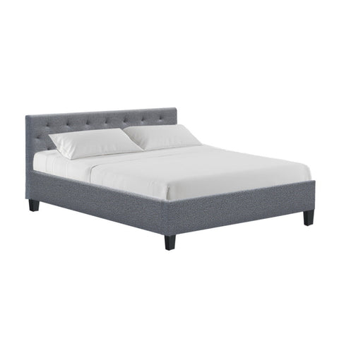 Artiss Bed Frame Queen Size Grey VANKE Chez Guru