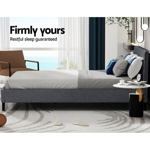 Artiss Bed Frame Queen Size Grey VANKE Chez Guru