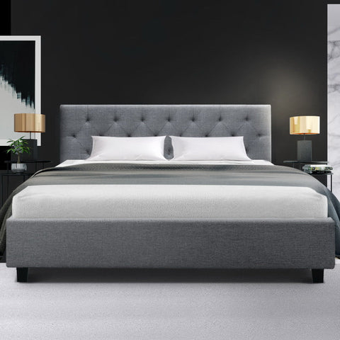 Artiss Bed Frame Queen Size Grey VANKE Chez Guru