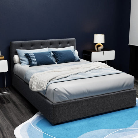 Artiss Bed Frame Double Size Gas Lift Charcoal VILA Chez Guru