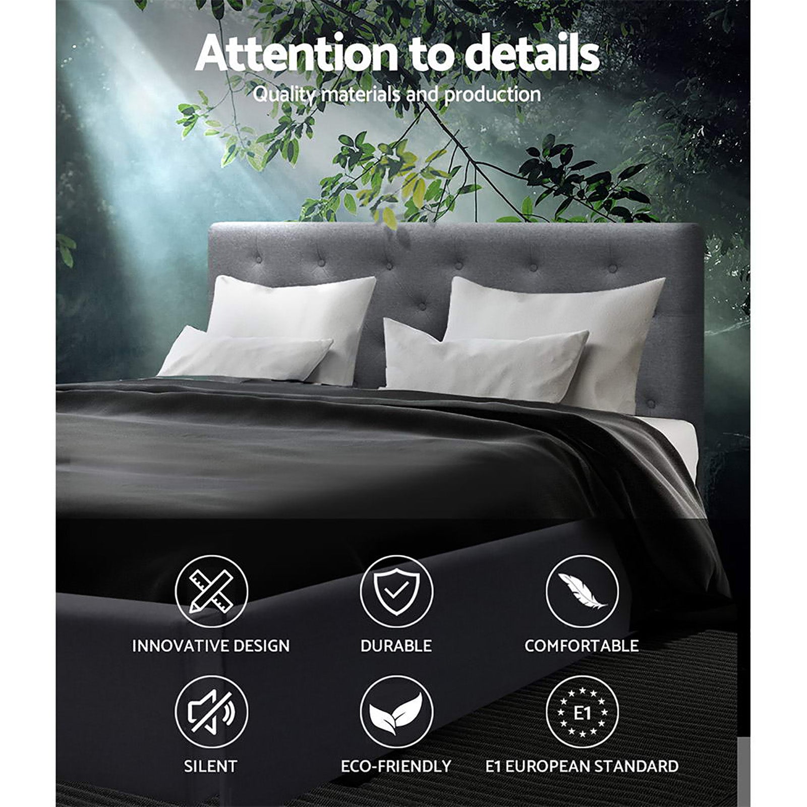 Artiss Bed Frame Double Size Gas Lift Grey VILA Chez Guru