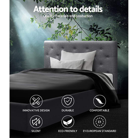 Artiss Bed Frame King Single Size Gas Lift Grey VILA Chez Guru