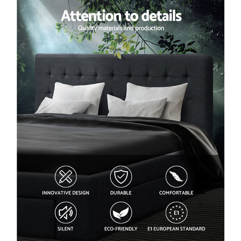 Artiss Bed Frame Double Size with 4 Drawers Grey AVIO Chez Guru