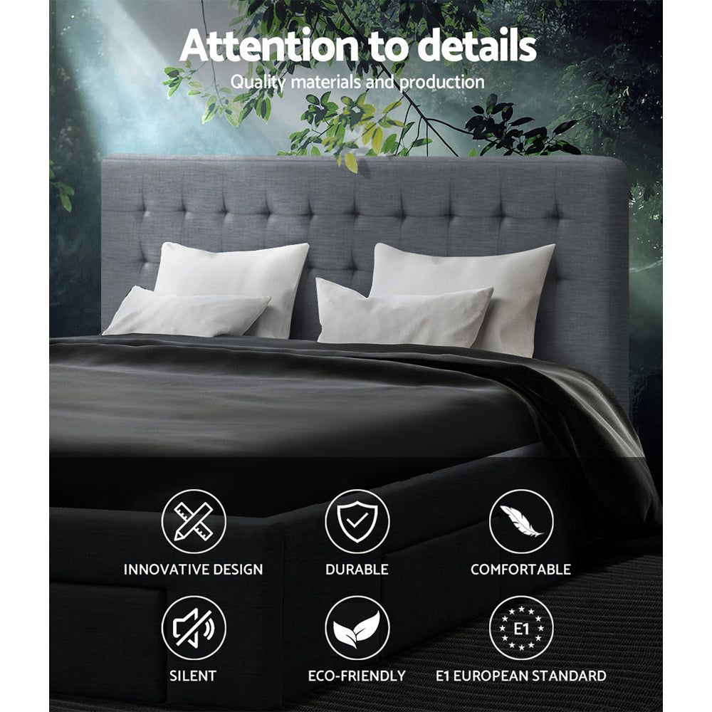 Artiss Bed Frame Queen Size with 4 Drawers Grey AVIO Chez Guru