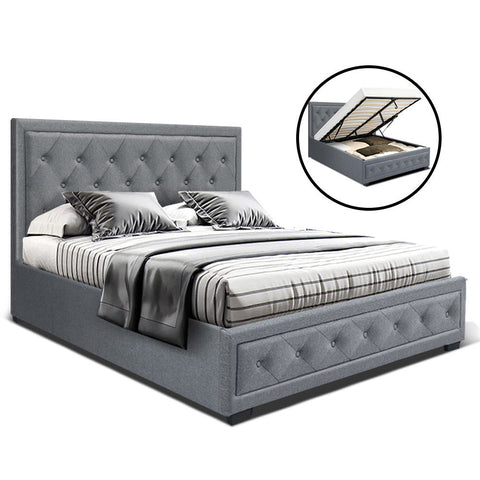 Artiss Bed Frame Double Size Gas Lift Grey TIYO Chez Guru