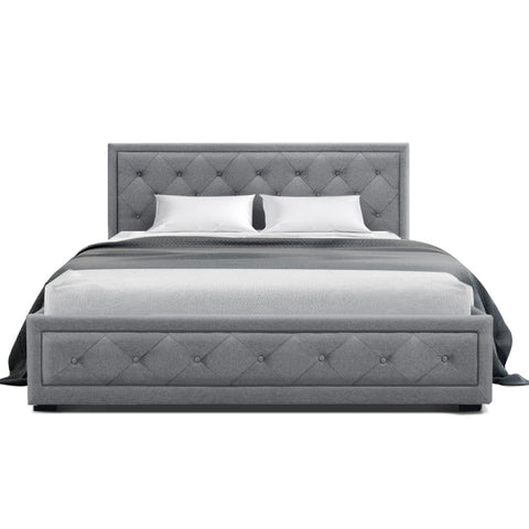 Artiss Bed Frame Double Size Gas Lift Grey TIYO Chez Guru