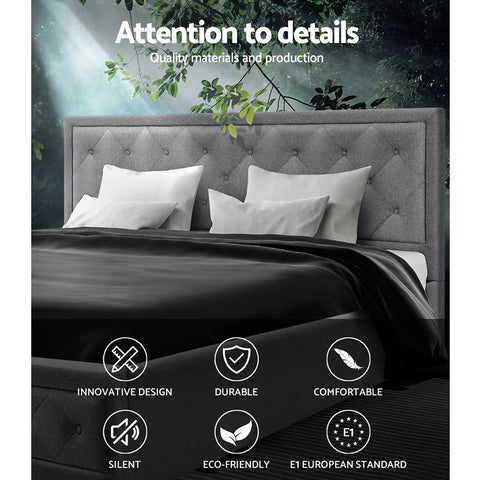Artiss Bed Frame Double Size Gas Lift Grey TIYO Chez Guru