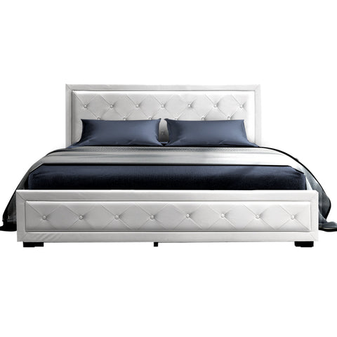 Artiss Bed Frame Double Size Gas Lift White TIYO Chez Guru