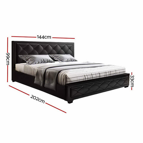 Artiss Bed Frame Double Size Gas Lift Black TIYO Chez Guru