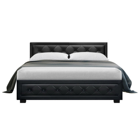Artiss Bed Frame Double Size Gas Lift Black TIYO Chez Guru