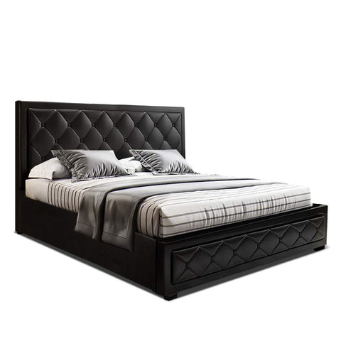 Artiss Bed Frame Queen Size Gas Lift Black TIYO Chez Guru