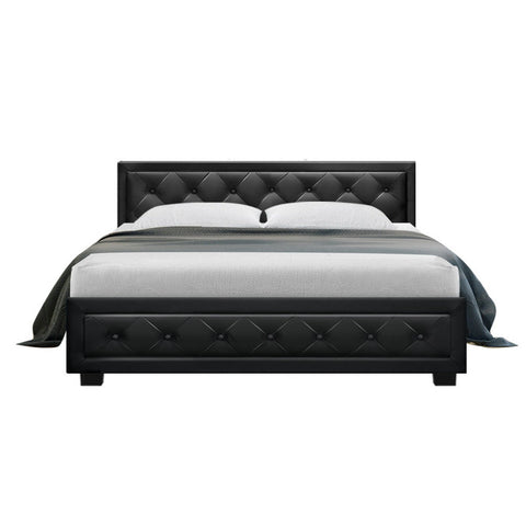Artiss Bed Frame Queen Size Gas Lift Black TIYO Chez Guru