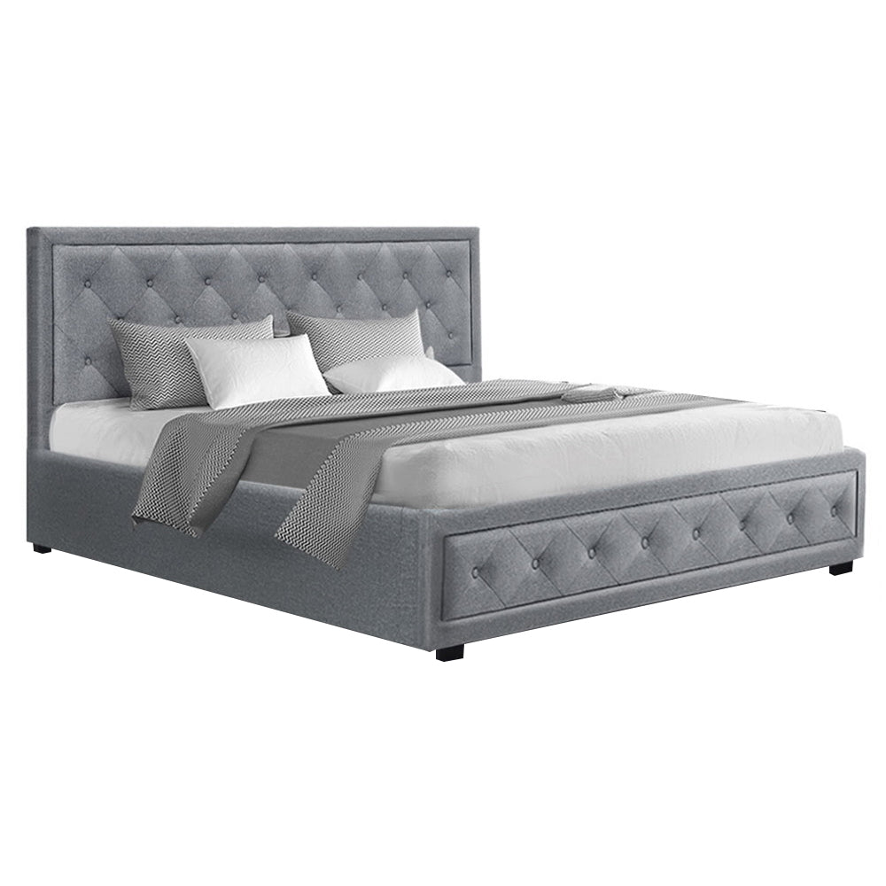 Artiss Bed Frame King Size Gas Lift Grey TIYO Chez Guru