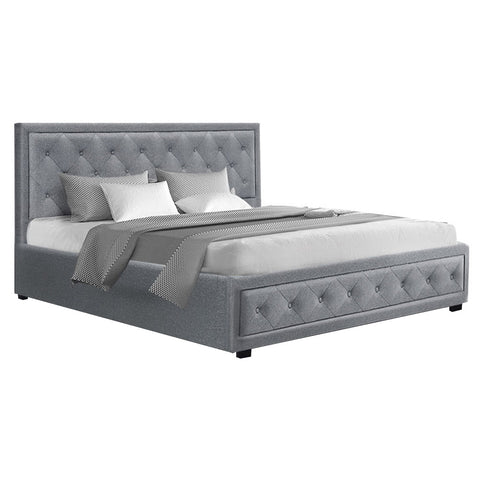 Artiss Bed Frame King Size Gas Lift Grey TIYO Chez Guru