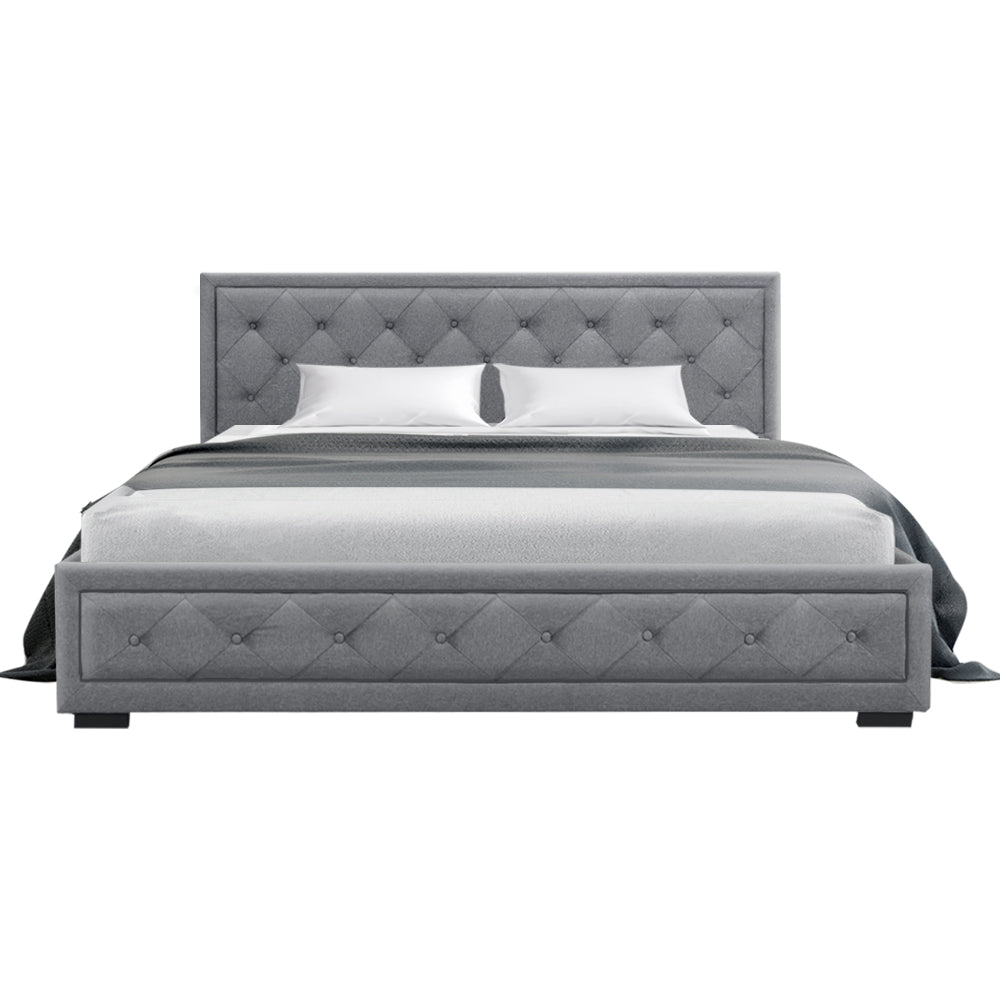 Artiss Bed Frame King Size Gas Lift Grey TIYO Chez Guru