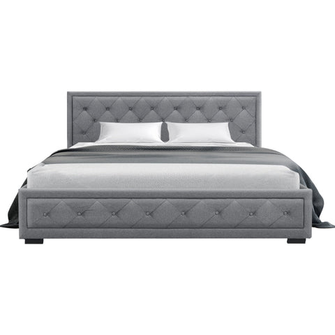 Artiss Bed Frame King Size Gas Lift Grey TIYO Chez Guru