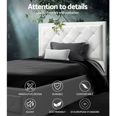 Artiss Bed Frame King Single Size Gas Lift White TIYO Chez Guru
