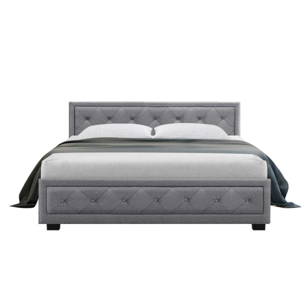 Artiss Bed Frame Queen Size Gas Lift Grey TIYO Chez Guru