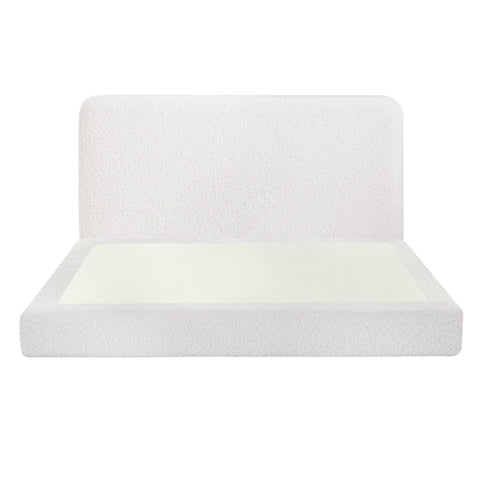 Artiss Queen Bed Frame Boucle Fabric Vacuum Compressed Beds Washable Cover No-Assembly