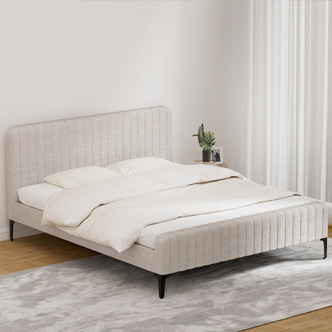 Artiss Bed Frame King Size Beige AMMY Chez Guru