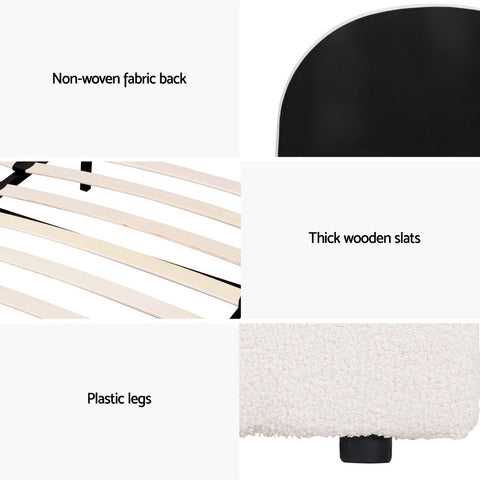 Artiss Bed Frame Gas Lift Strorage Beds Base Platform Boucle Fabric Queen ELLA