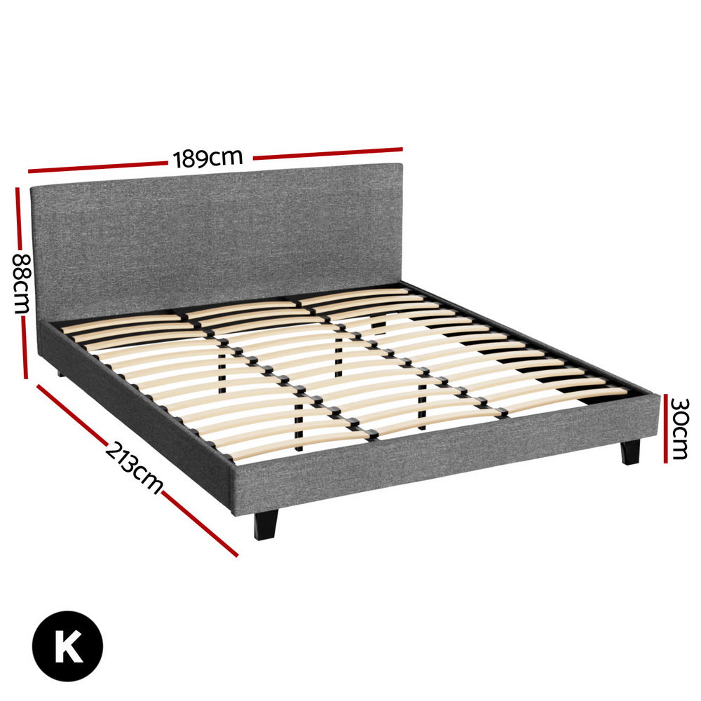 Artiss Bed Frame King Size Grey NEO Chez Guru