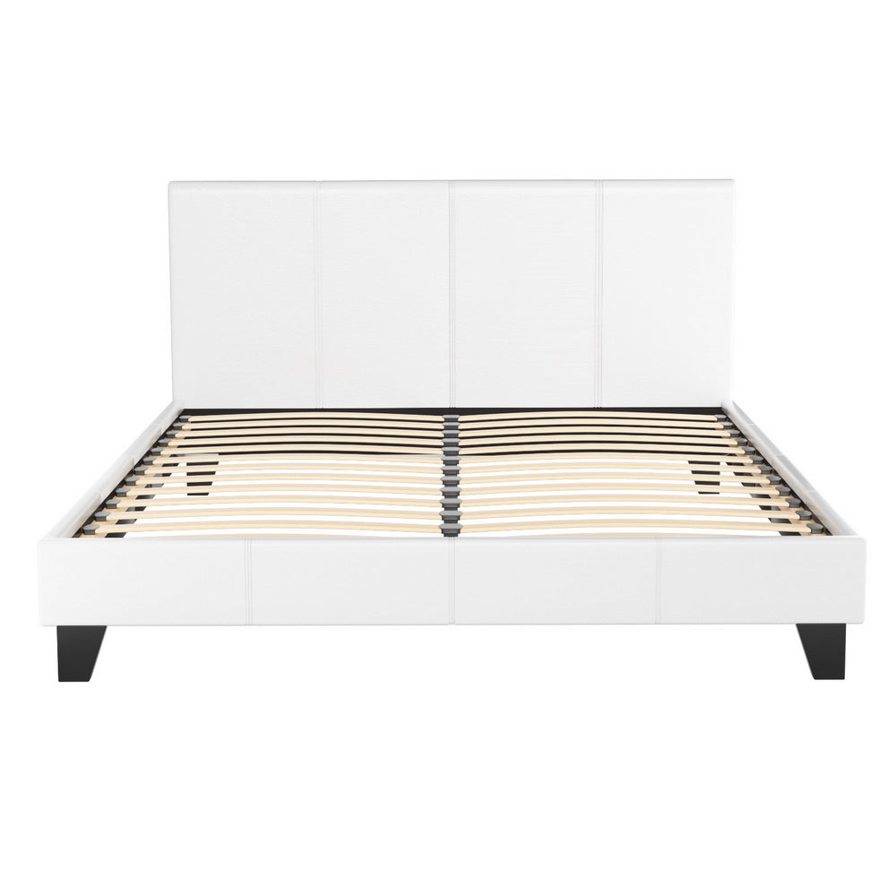 Artiss Bed Frame Queen Size White NEO Chez Guru