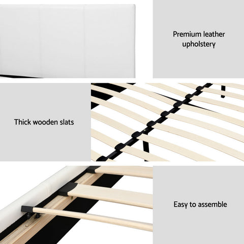 Artiss Bed Frame Queen Size White NEO Chez Guru