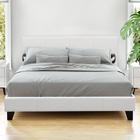 Artiss Bed Frame Queen Size White NEO Chez Guru