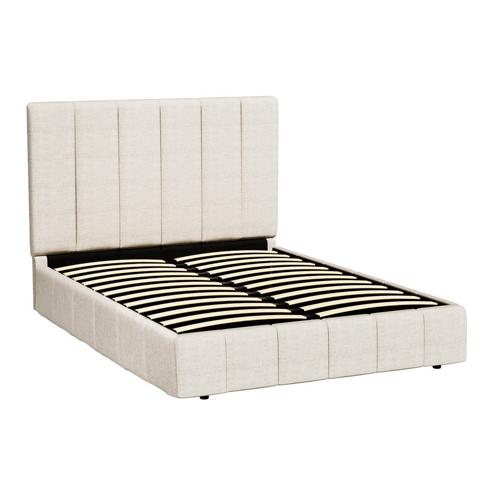 Artiss Bed Frame Queen Size Beige TETTE Chez Guru