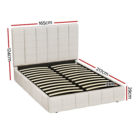 Artiss Bed Frame Queen Size Beige TETTE Chez Guru